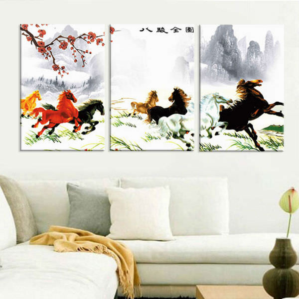 Bộ 3 Tranh Canvas Không Viền Treo Tường "Mã Truy Phong" W295