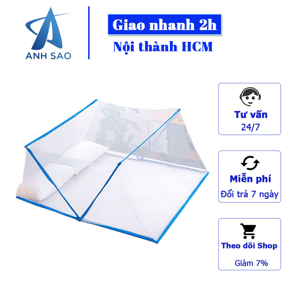 Mùng xếp gấp gọn chống muỗi cao cấp A dùng được cho cả giường 1m6 x 2m và 1m8 x 2m họa tiết hoa lá - thông minh, tiện lợi, tiết kiệm không gian phòng ngủ