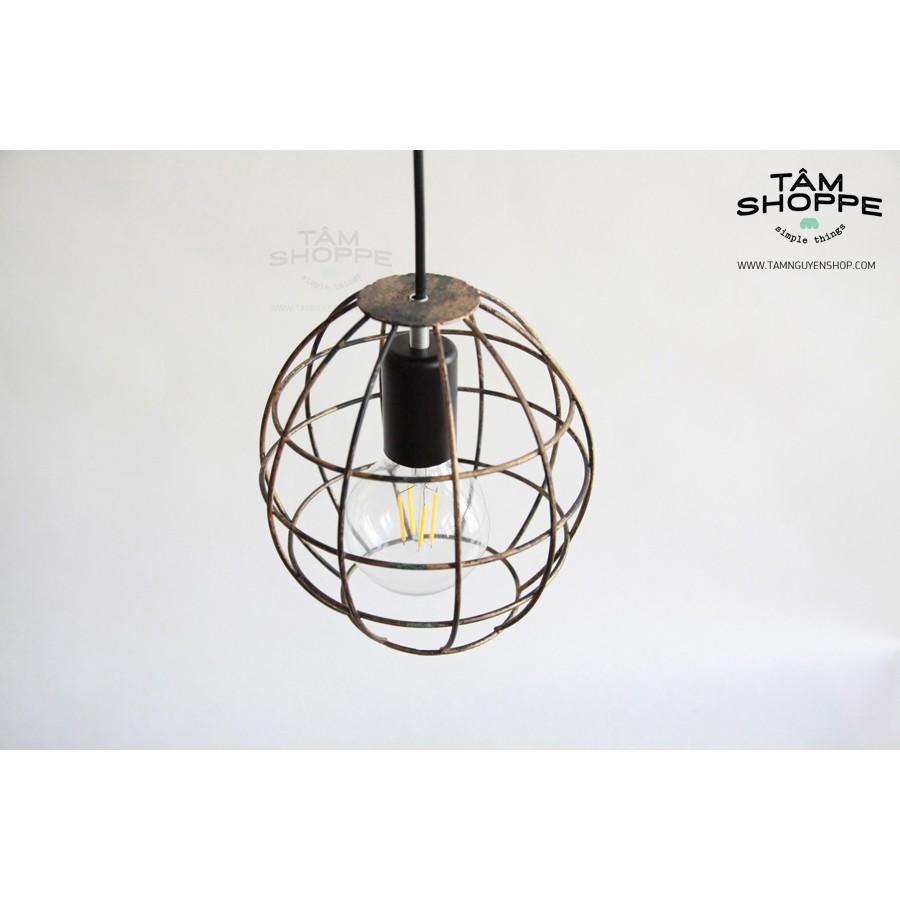 Bộ đèn thả trần khung sắt quả địa cầu