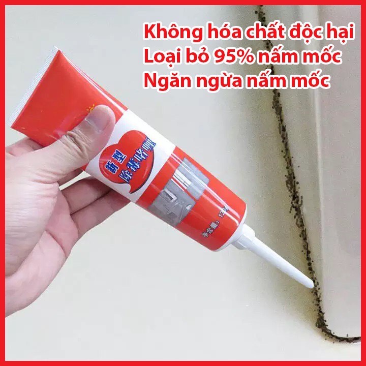 Gel Tẩy Nấm Mốc Tẩy Trắng Đa Năng 120g, Keo Tẩy Nấm Mốc, Làm Sạch Khu Bếp, Nhà Vệ Sinh, Kẽ Tường, Tủ Lạnh