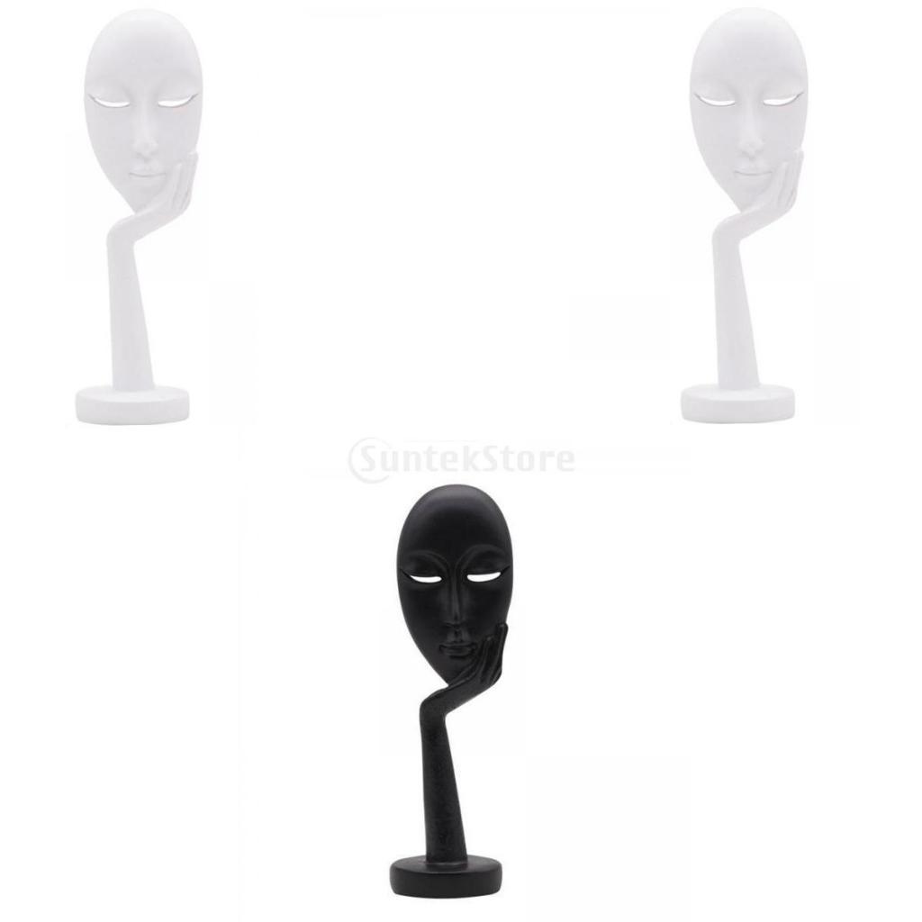 3x Thinker Sculpture Figurine Home Statue Decor