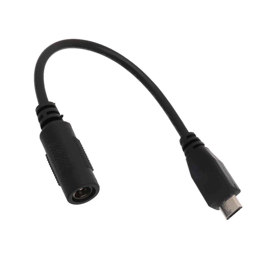 Micro USB Male to 5.5x2.1mm Female DC Power Plug Charging Adapter