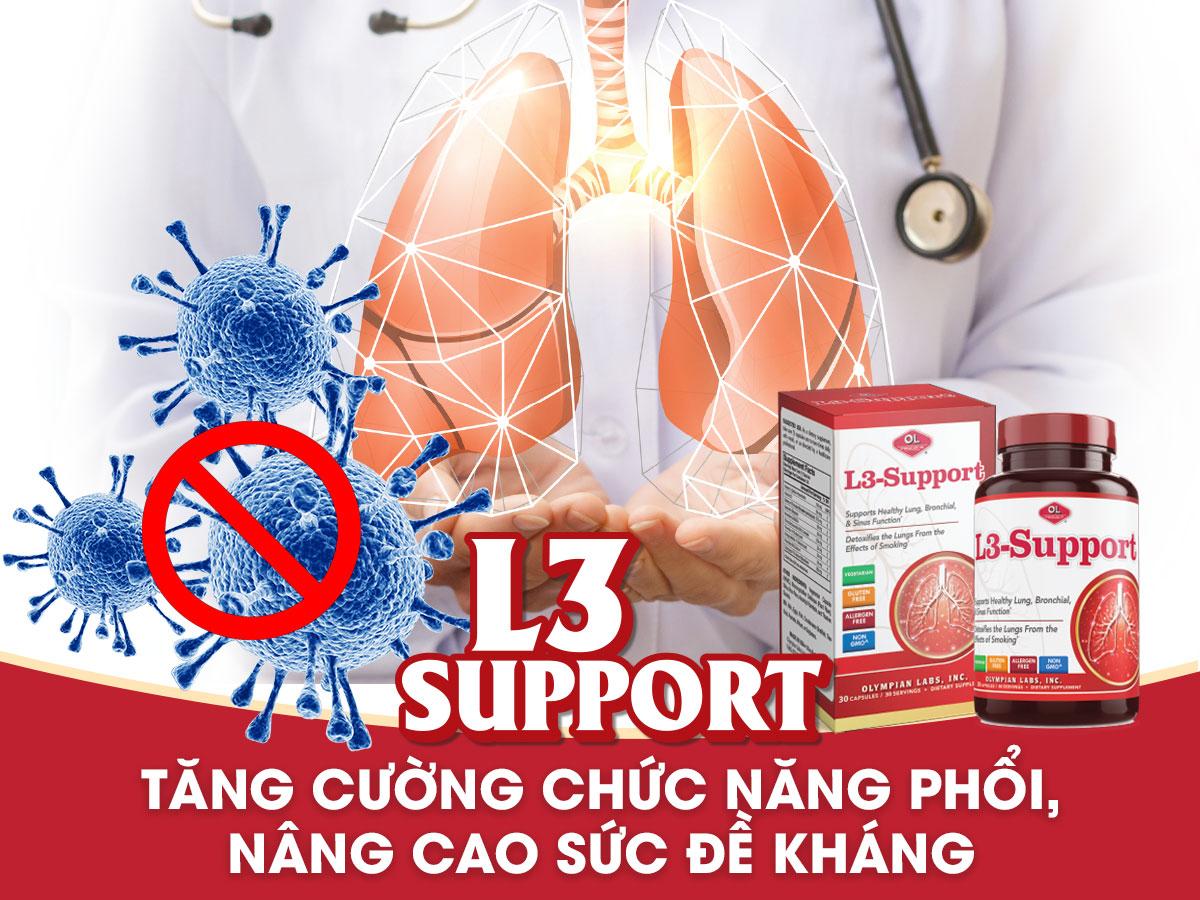 Viên Uống Hỗ Trợ Chức Năng Phổi, Phế Quản, Xoang Olympian Labs L3 Support - Hộp 30 Viên