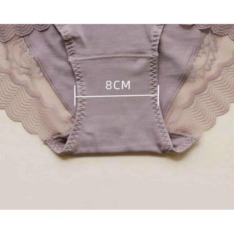 10 quần lót gen bụng cotton phối ren hoa cao cấp