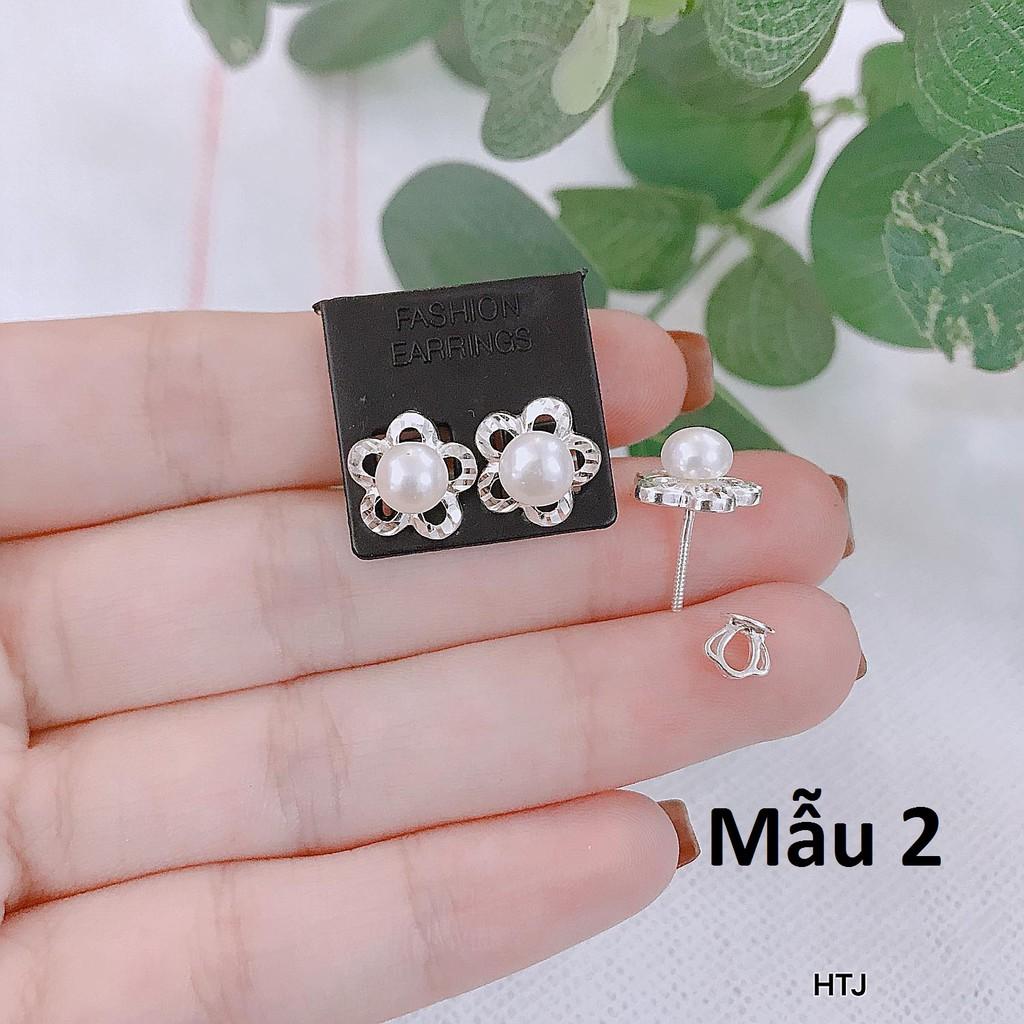 Bông tai bạc thời trang khoá bấm chất liệu bằng bạc s925 MS0762