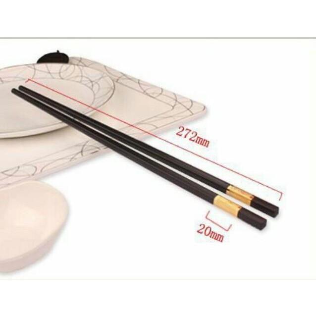 Đũa nhựa trạm màu vàng sang chảnh