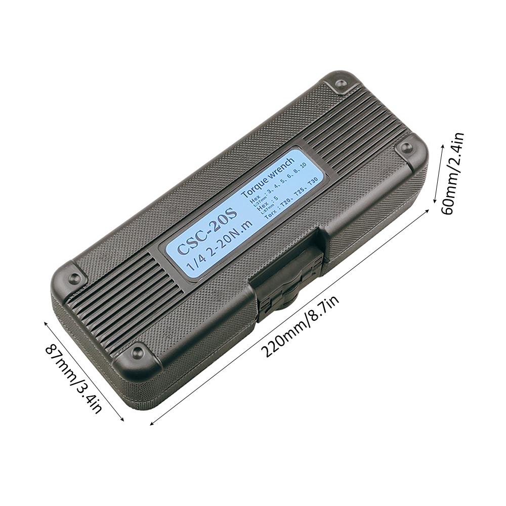 Bicycle Torque Wrench Tool 1/4 Inch Driver Allen Key Tool Socket Set Kit 2-20Nm Bike Maintenance Repair Tool Kit