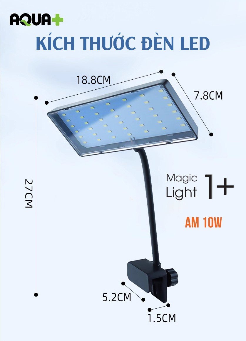 Đèn Led kẹp thanh bể cá cảnh Magic Light 1+