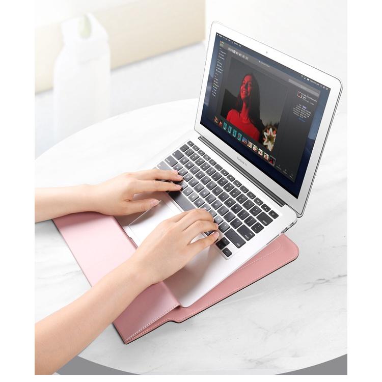 Bao da PU đựng Laptop 11/12/13.3/14/15/15,6 inch kiêm kê tản nhiệt, kê tay, bàn di chuột.