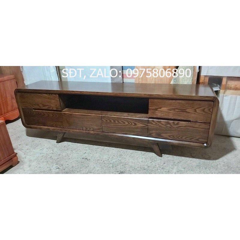 Kệ tivi Hàn Quốc gỗ  sồi sơn màu óc chó