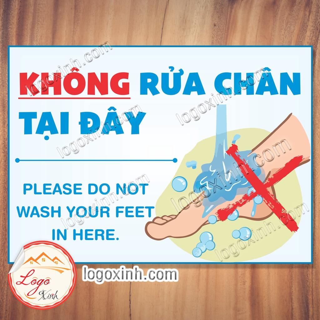 Logo Sticker Yêu Cầu Không Rửa Chân Tại Đây, Do Not Wash Your Feet In Here, Chống Nước 100%, Độ Bền Cao, Giá Rẻ