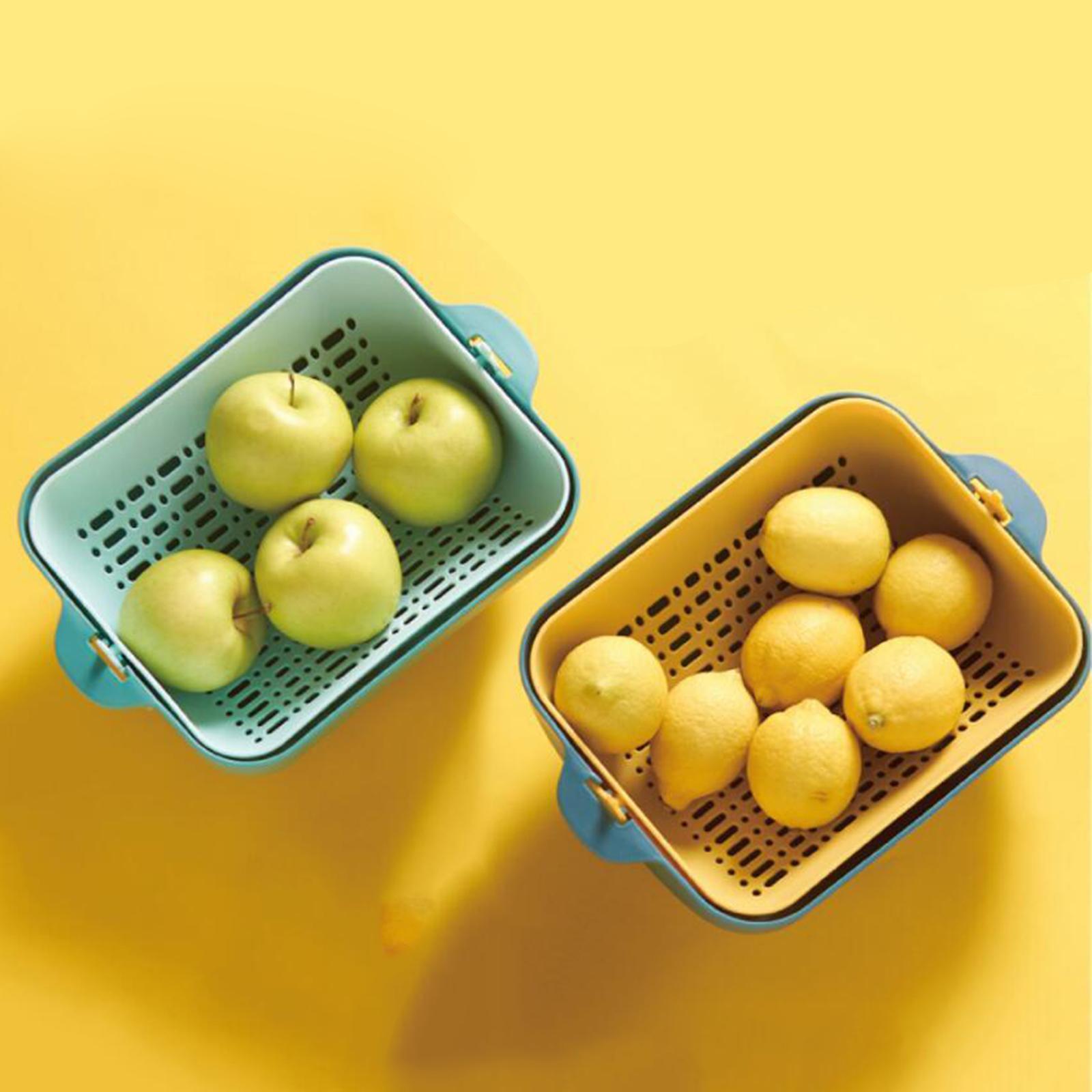 2in1 Kitchen Colander/Filter Bowl Double-layer Drain Basin Clean