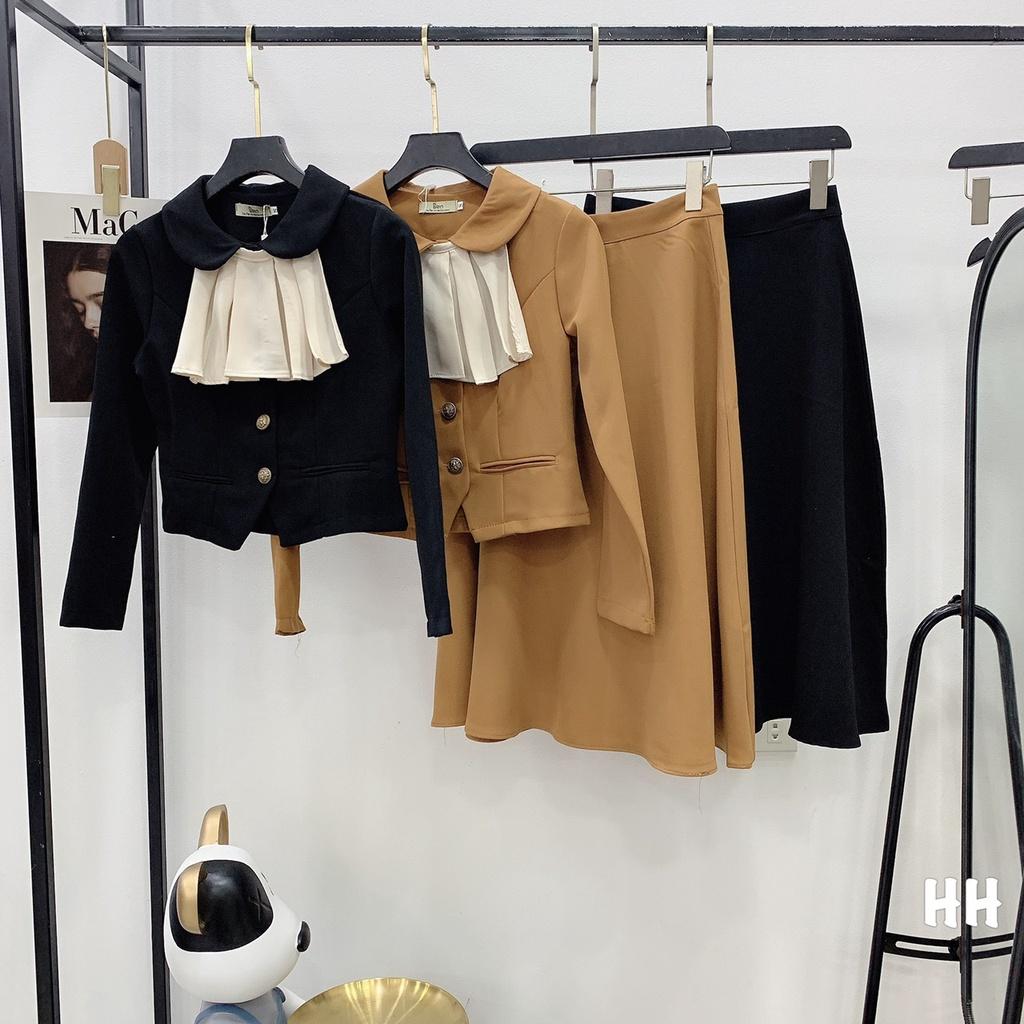 AO VEST PHỐI NƠ TRẮNG 2 MÀU
