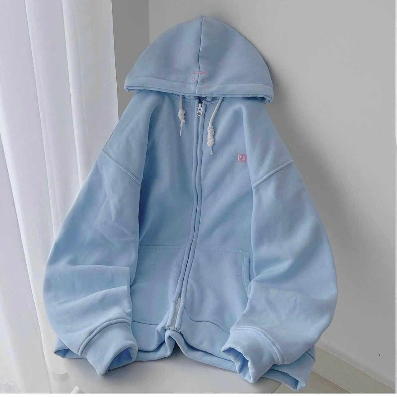 [FREESHIP] Áo Khoác Hoodie Nỉ Nam Nữ Dáng Khóa Kéo Cute Chất Vải Dày Dặn Với Dáng Form Rộng Có Mũ Cá Tính Áo Đẹp Hàng Hot Trend HTM FASHION - Xanh