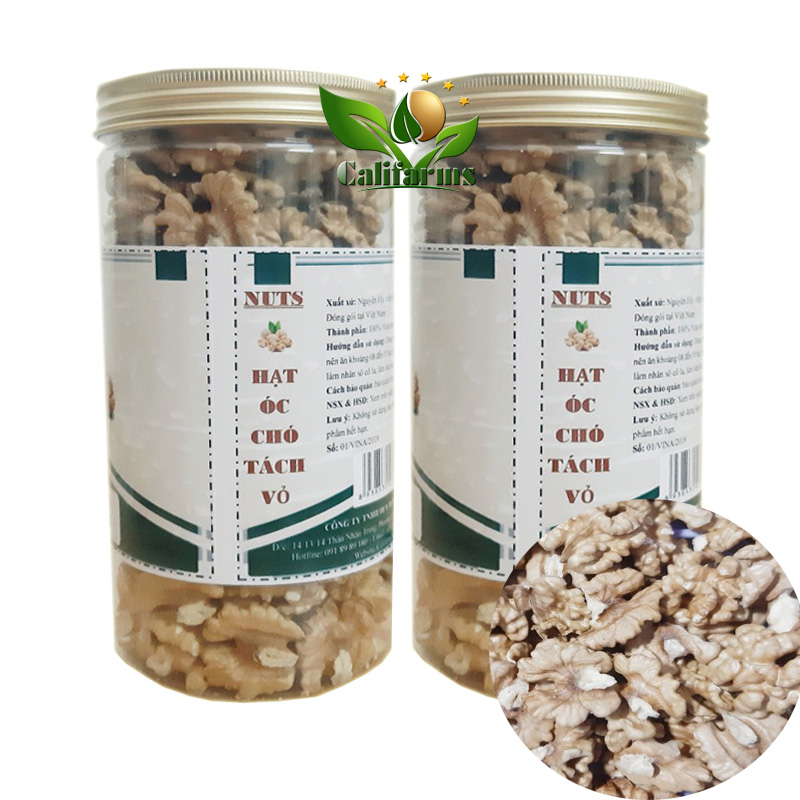 2 Hủ 900gr Nhân Óc chó Mỹ (Hủ 450gr)