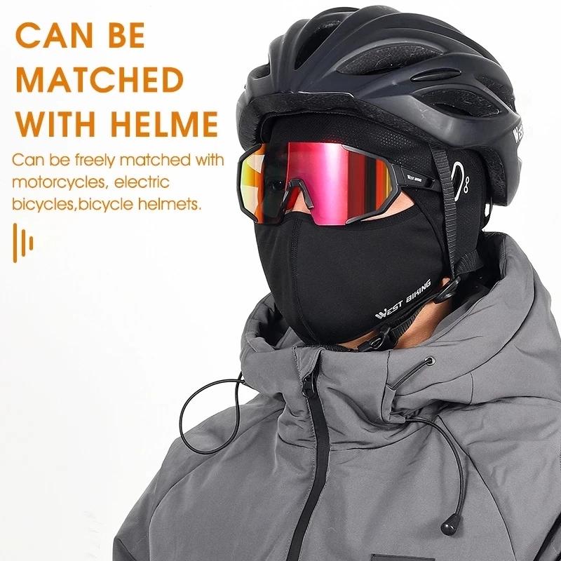 Lông cừu mùa đông Mặt nạ xe máy Giữ ấm Motocross Windproof Face Shield Mũ ấm cổ Mũ bảo hiểm Balaclava Mặt nạ trượt tuyết Color: 305 Black