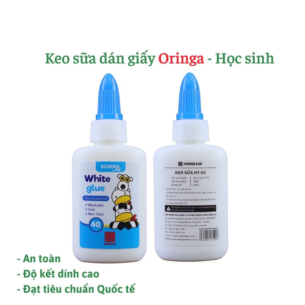 Keo Sữa Dán Giấy Cho Học Sinh Oringa HH - 3500 Sử dụng trên được nhiều loại chất liệu khác nhau