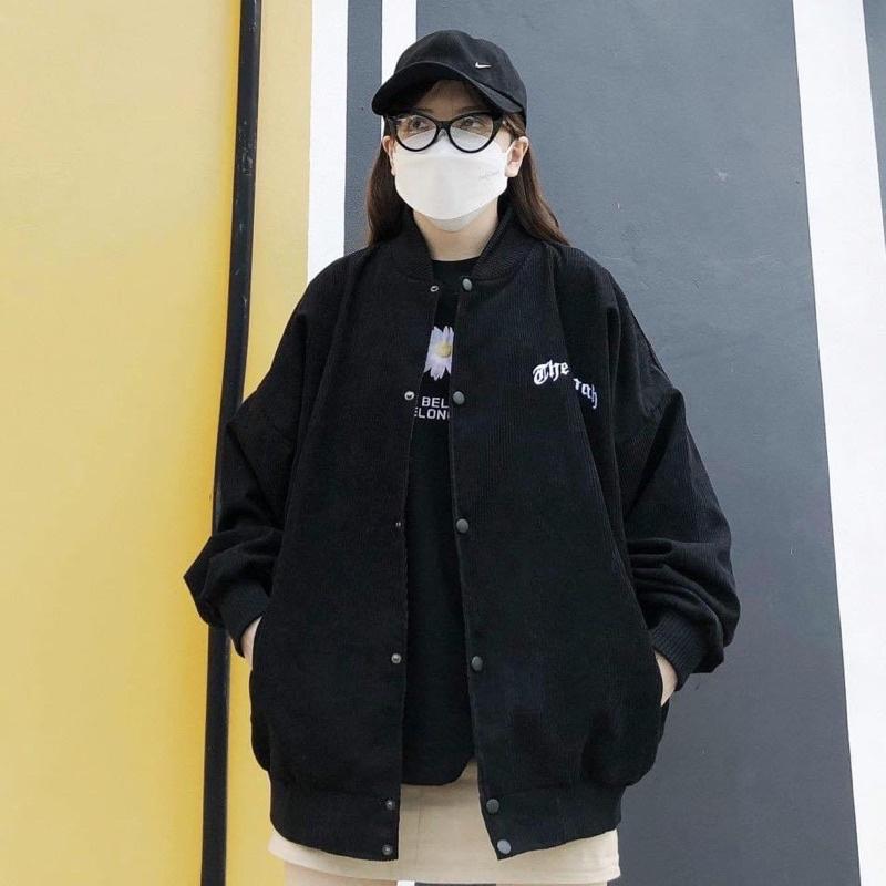 áo Bomber Noah màu đen unisex ảnh thật SSSTore ( nam nữ mặc đều được)