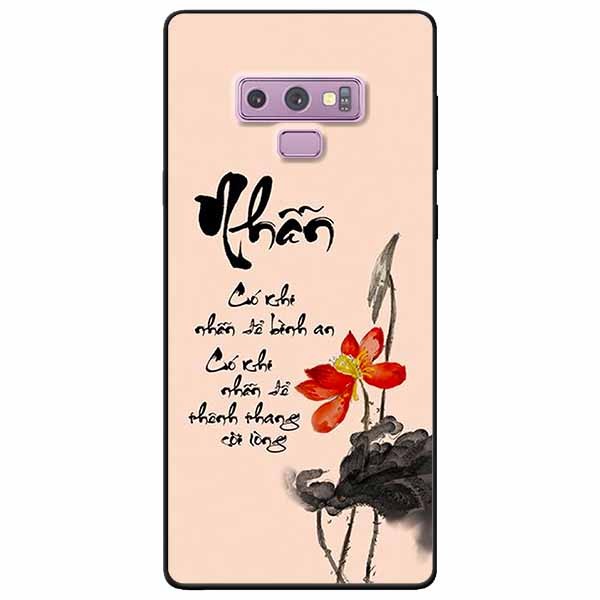 Ốp lưng in cho Samsung Note 9 Mẫu Thư Pháp Nhẫn Nền Hồng