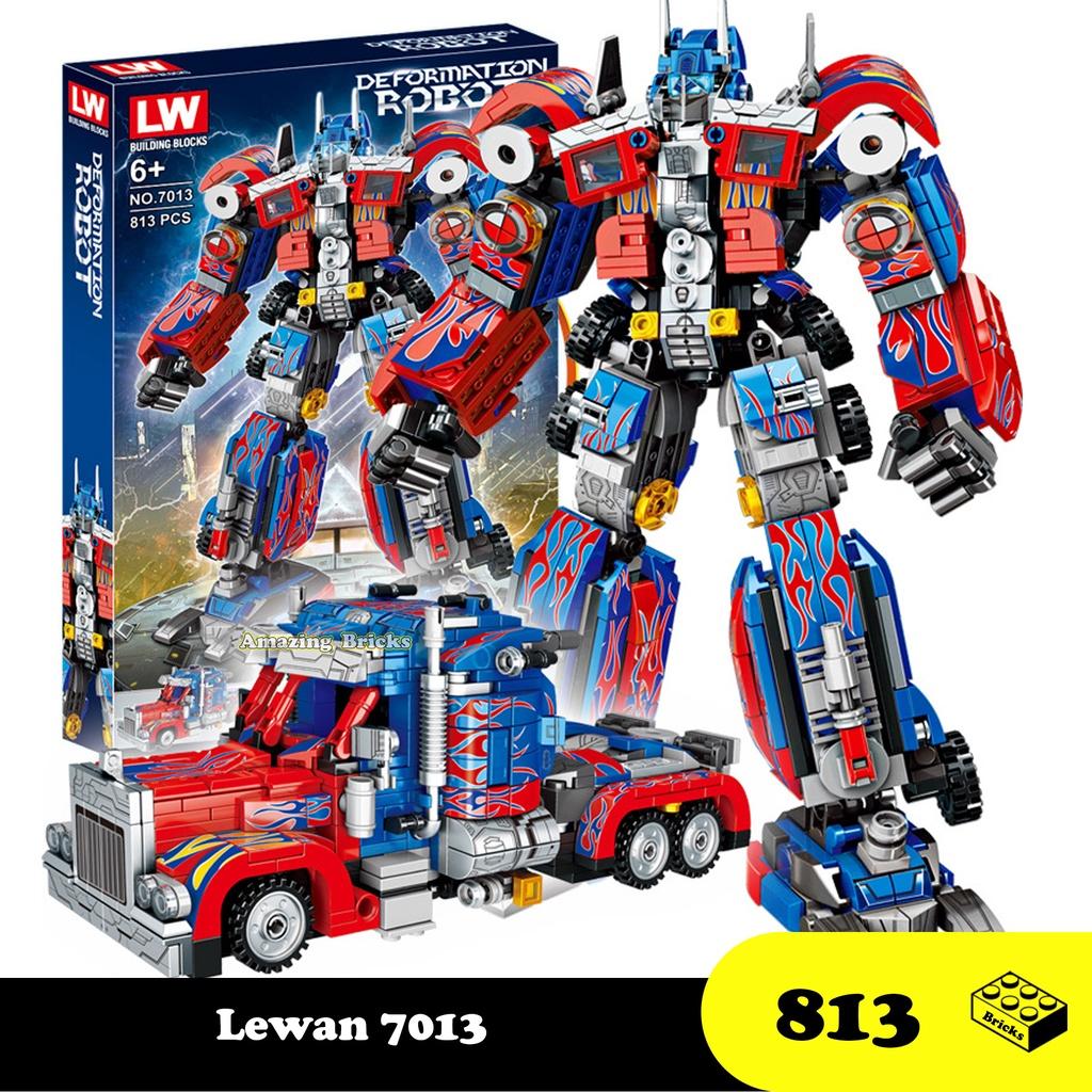 Đồ chơi Lắp ráp Optimus Prime, Lewan LW7013 Autobot Xếp hình thông minh, Mô hình robot siêu nhân