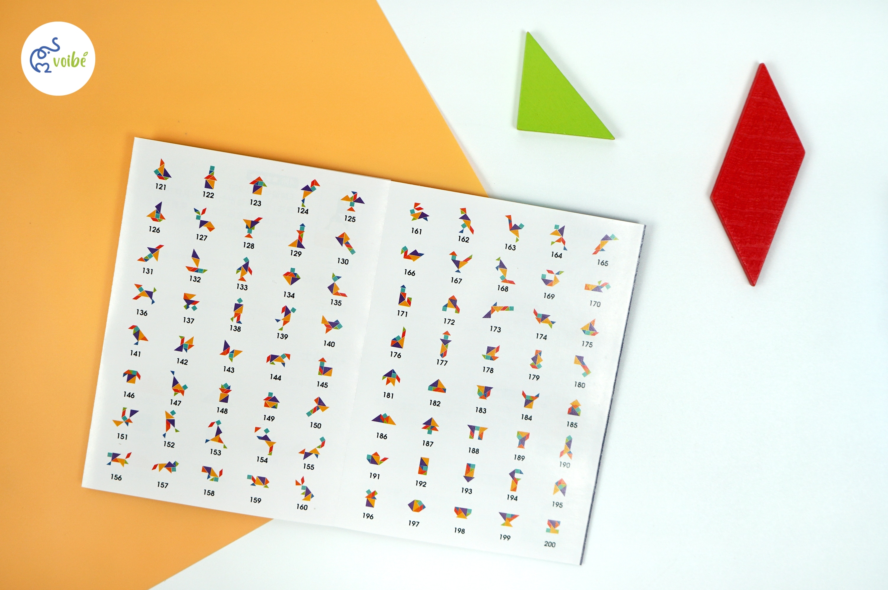 Bộ đồ chơi xếp hình gỗ Tangram nhiều màu sắc