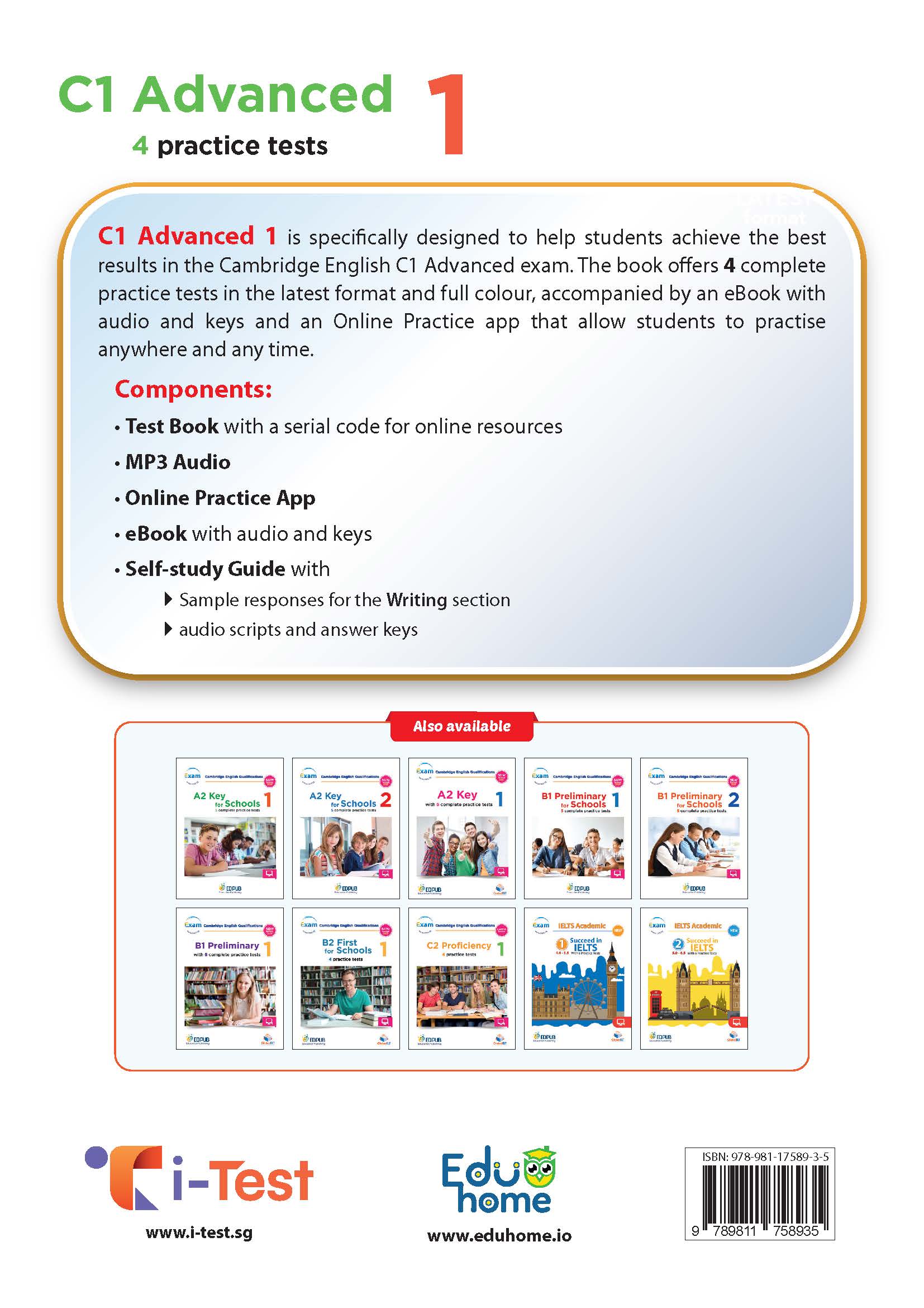 C1 Advanced 1 with 4 Practice Tests - Latest Format
