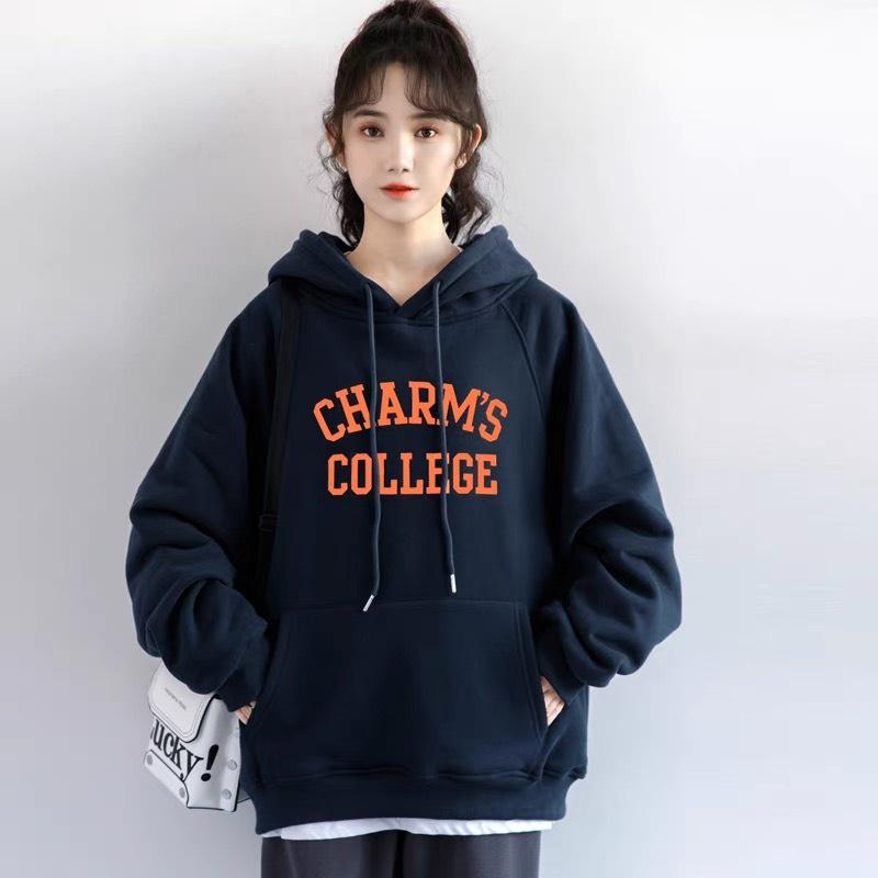Áo hoodie unisex vải nỉ bông mũ 2 lớp,Áo hoodie Miuzi 2 Màu DT043