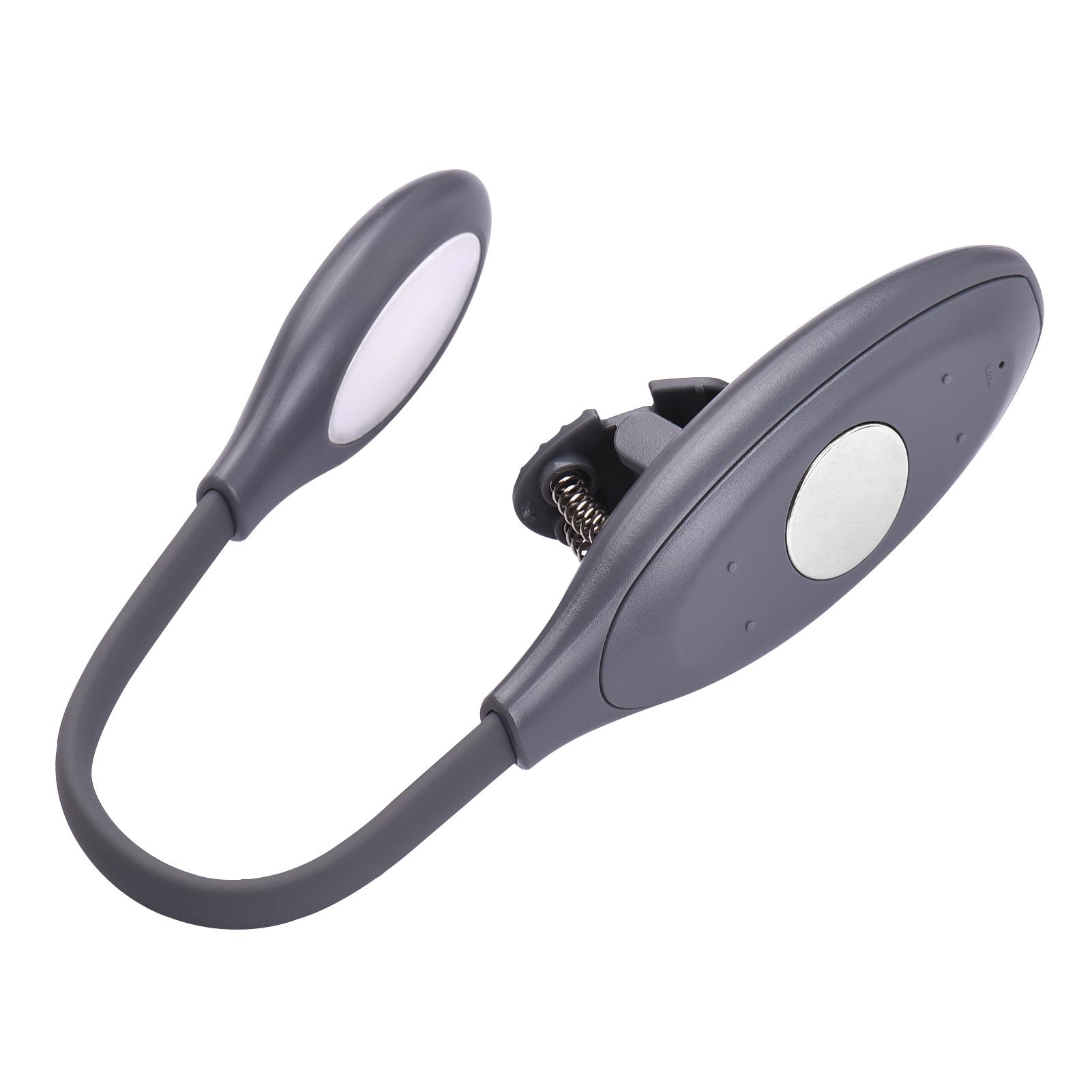 Rechargeable Book Light Clip-on Reading Light Eye-Care LED Light 3 Color Temperature Stepless Dimming with Magnet for