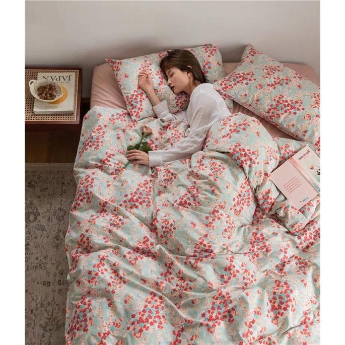 Bộ Chăn Ga Gối Côtton Living 100%cotton Hàng Nhập Khẩu Cao Cấp 4 Món Độc Lạ