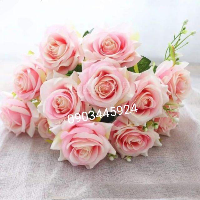 Cụm Hoa Hồng 12 Bông siêu đẹp- Hoa Giả