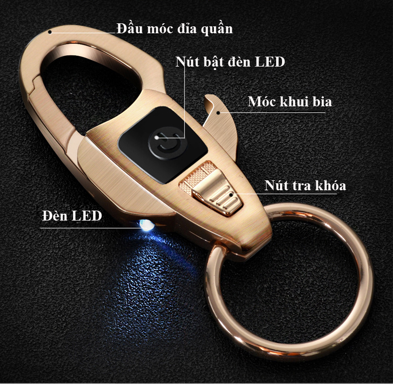 Móc Treo Chìa Khóa Oto Xe Máy  ZB-6607 Đa Năng Có Đèn Led Kiêm Khui Bia Tiện Lợi ( giao màu ngẫu nhiên )