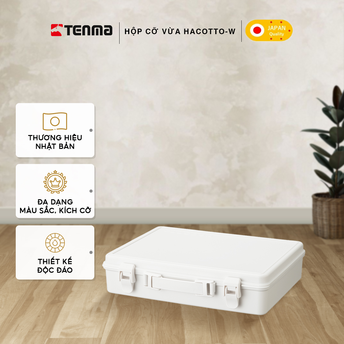 Hộp Nhựa Cỡ Vừa Đa Năng TENMA, Có Khóa Gài Hacotto-W
