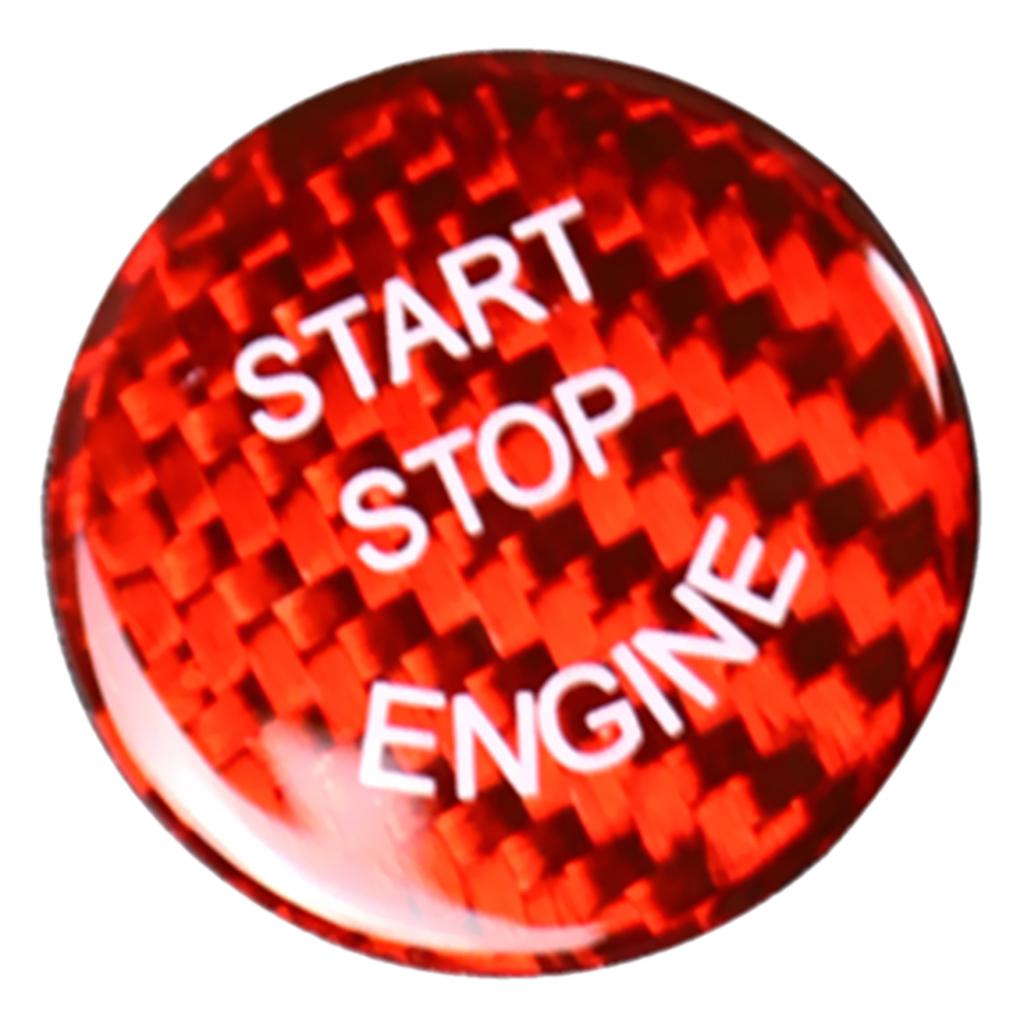 Carbon Fiber Car Engine Start Stop Switch Button Sticker Cover for  Red