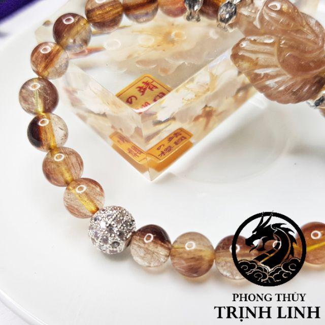VÒNG TAY HỒ LY NÂU CAM THIẾT KẾ 925