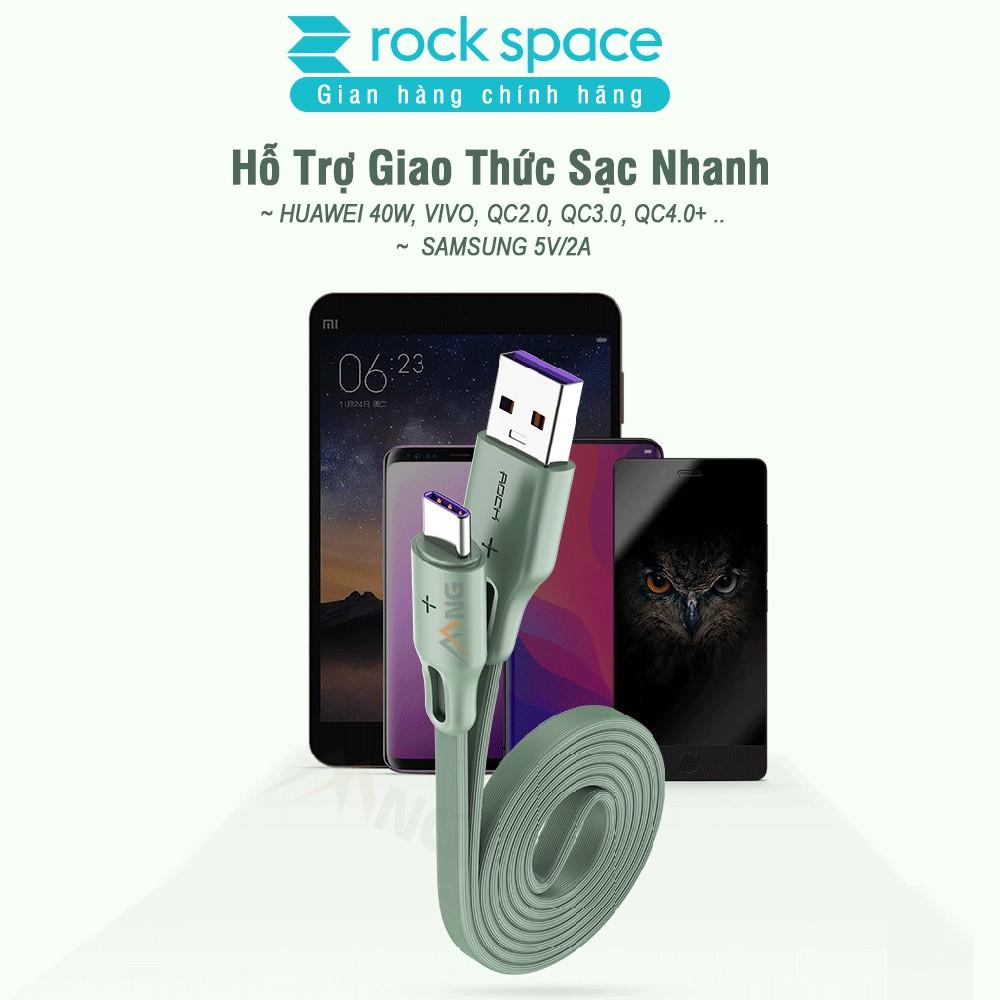 Dây Sạc Rockspace S1 dành Cho Samsung kết nối typeC, sạc nhanh, dây dẹt chống rối - Hàng Chính Hãng