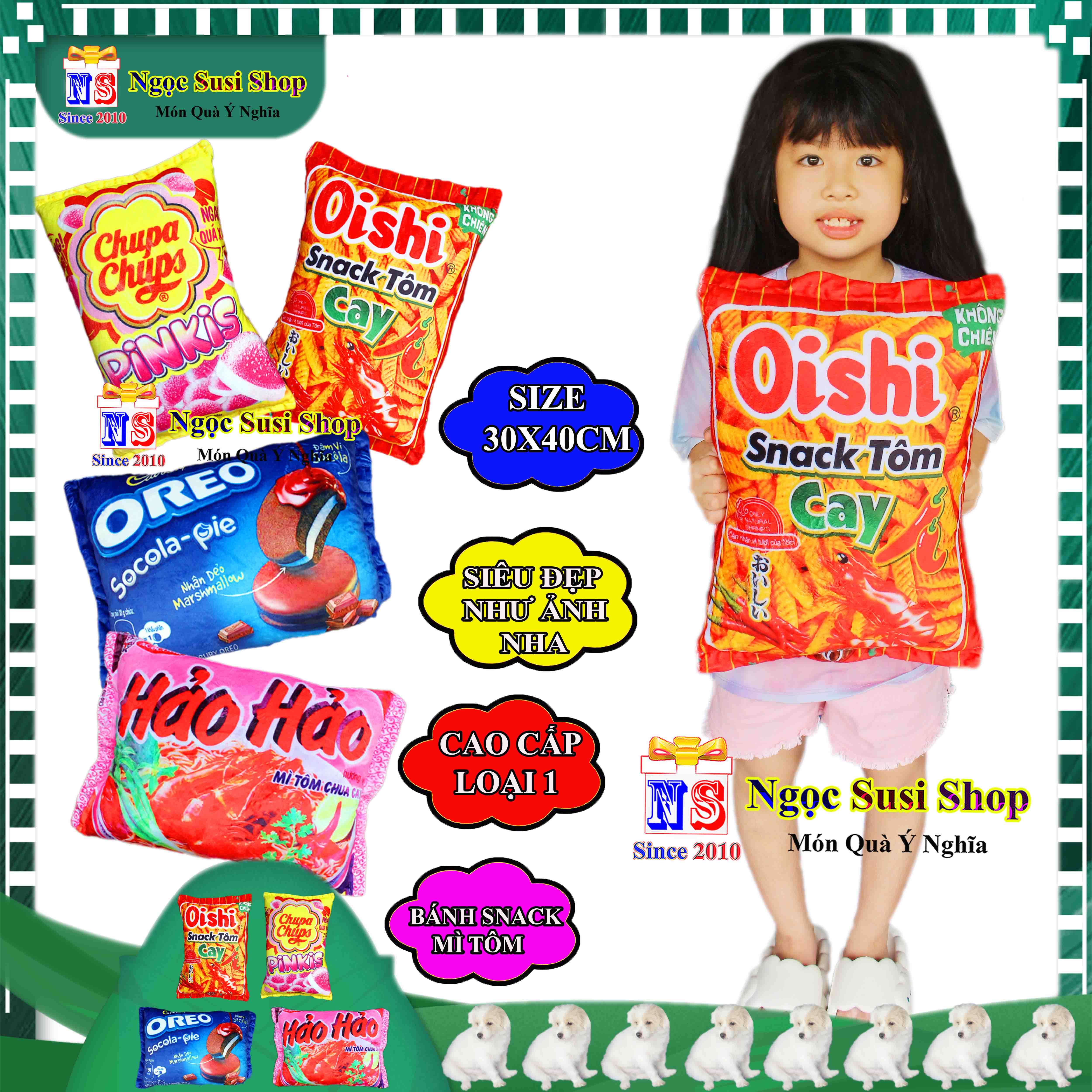 THÚ BÔNG HÌNH GÓI MÌ BÁNH SNACK 3D DÙNG ÔM NGỦ QUÀ TẶNG TRANG TRÍ MẪU MỚI RẤT ĐẸP - GIAO NGẪU NHIÊN MẪU