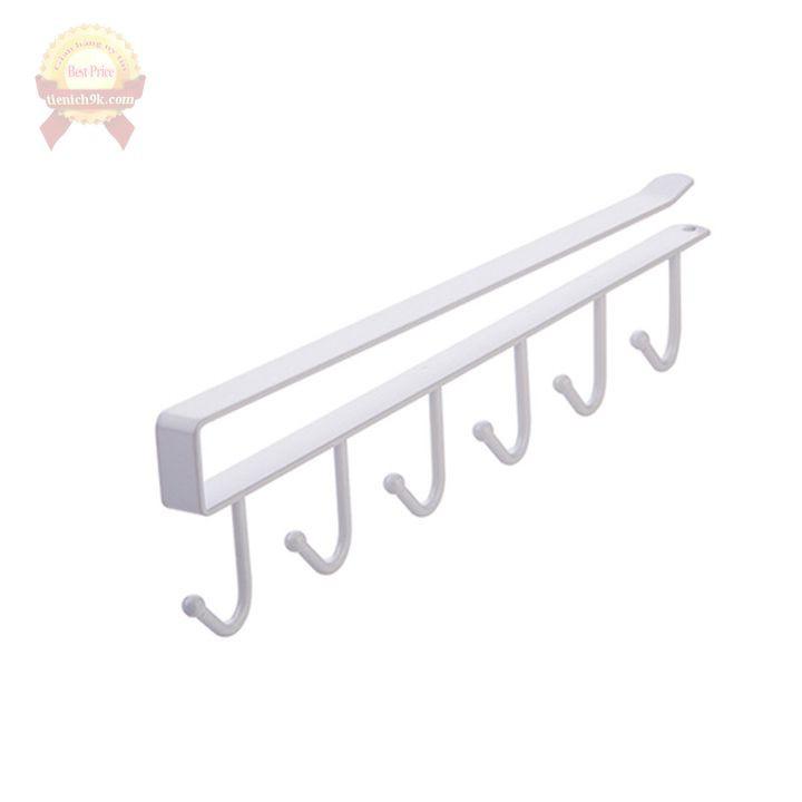 Móc cài trên tủ 6 giá treo quần áo bằng thép cao cấp chịu lực treo cốc dao thìa túi nhà bếp