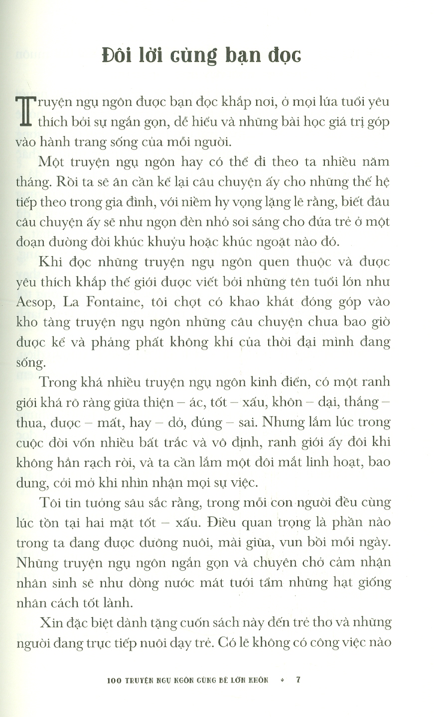 100 Truyện Ngụ Ngôn Cùng Bé Lớn Khôn