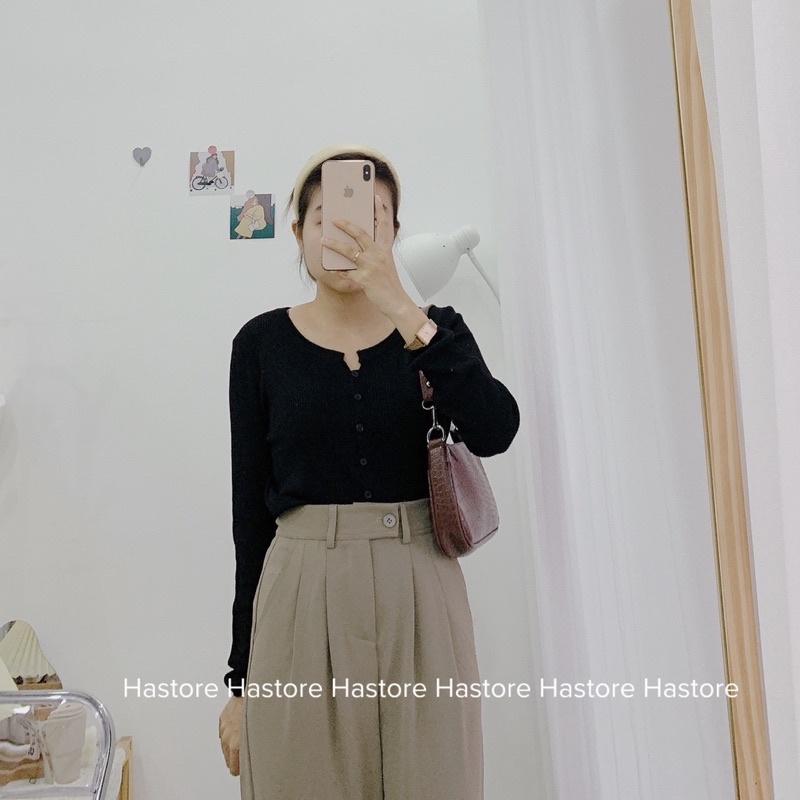 Len cardigan cài cúc basic