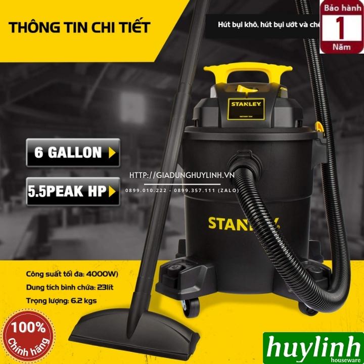 Máy hút bụi 3 chức năng Stanley SL19417P-6A - 23 lít [5.5HP] - 4000W - Hút bụi khô ướt và thổi bụi - Thùng nhựa - Hàng chính hãng