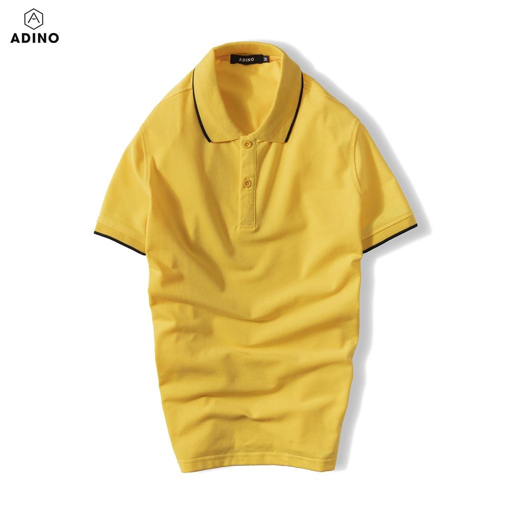 Áo polo nam ADINO 6 màu phối viền vải cotton co giãn dáng công sở slimfit hơi ôm trẻ trung AP70-AP75