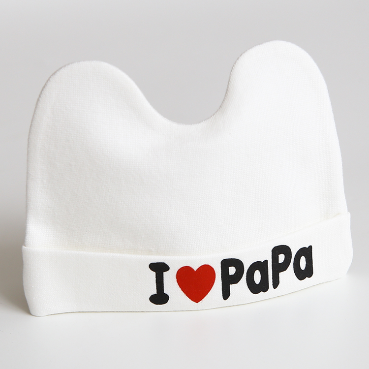 Mũ sơ sinh có tai I love papa Mama