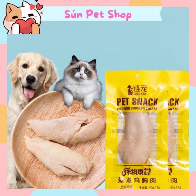 Ức gà hấp ăn liền cho chó mèo - Ức gà Pet Snack, Real Chicken, Masti cho thú cưng (40g)