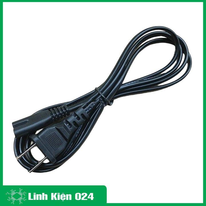 Dây nguồn AC 220V liền giắc cắm 2 chân dài 1,5 mét đầu tròn