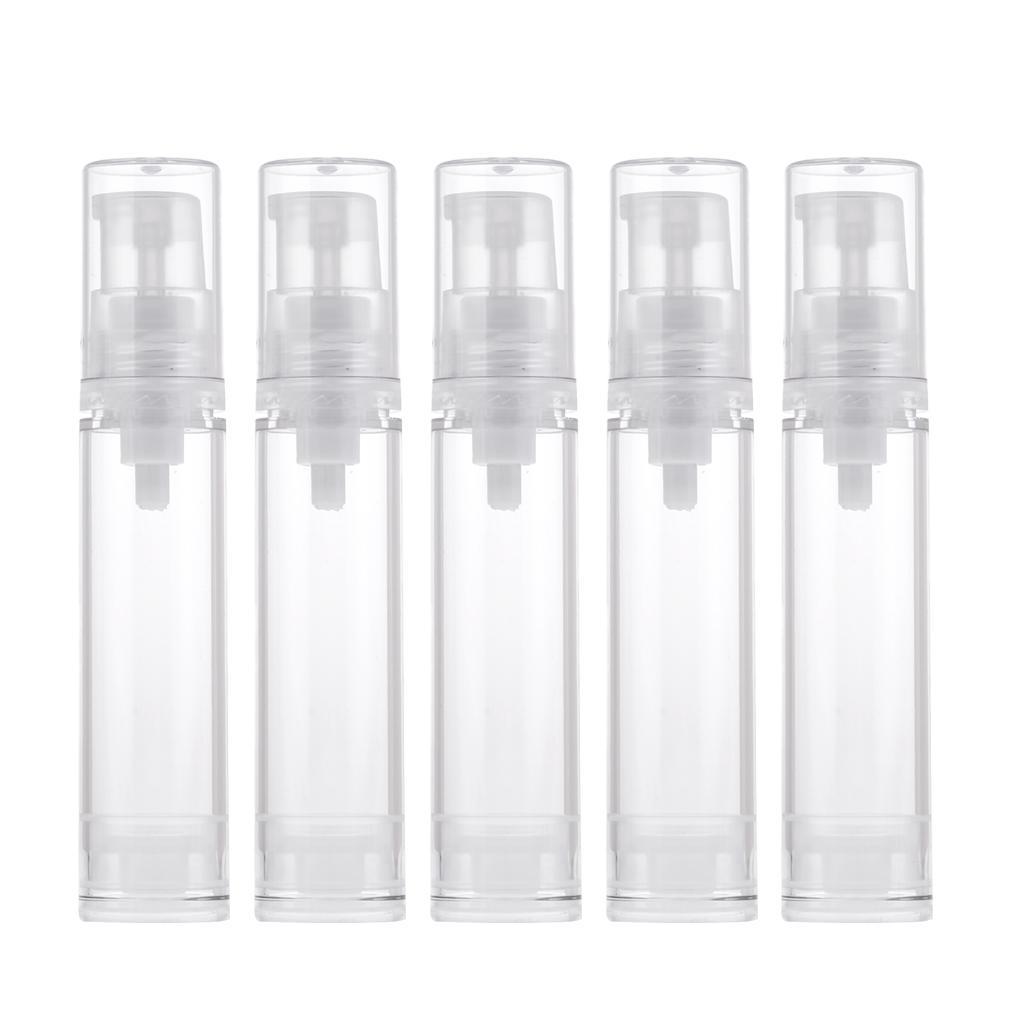 5Pcs Set 10ml Empty Airless Pump Bottle Vacuum Cosmetic Container Refillable