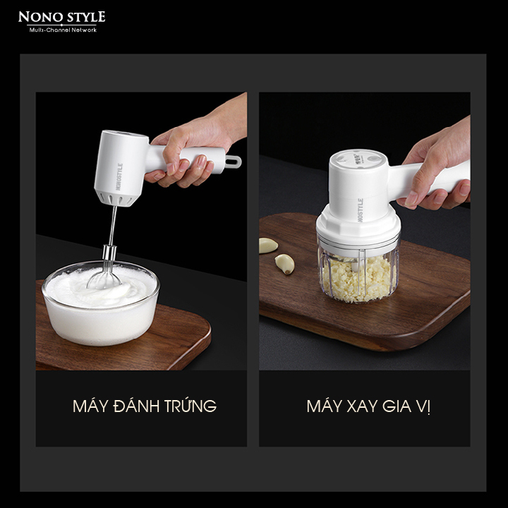 Máy Đánh Trứng Cầm Tay NONOSTYLE H-D03 - Đánh Trứng & Xay Gia Vị - Hàng Chính Hãng