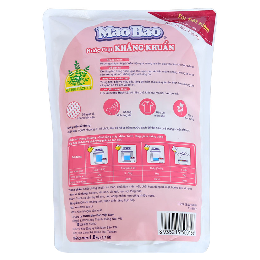 Nước giặt Mao Bao 1.8KG