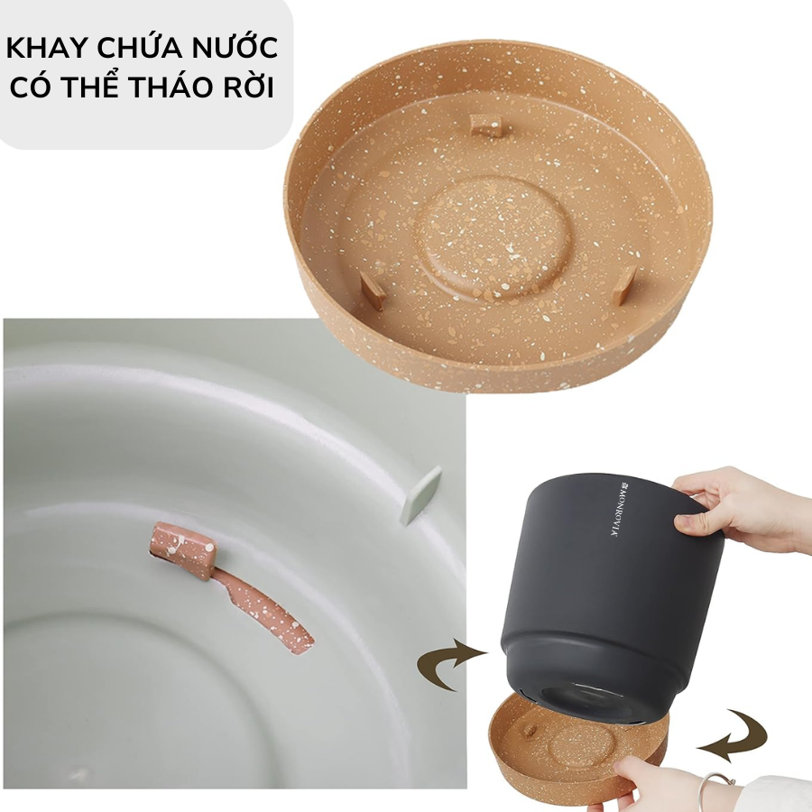 Chậu tự tưới thông minh Monrovia cho hoa, cây cảnh trong nhà và ngoài trời hình trụ tròn