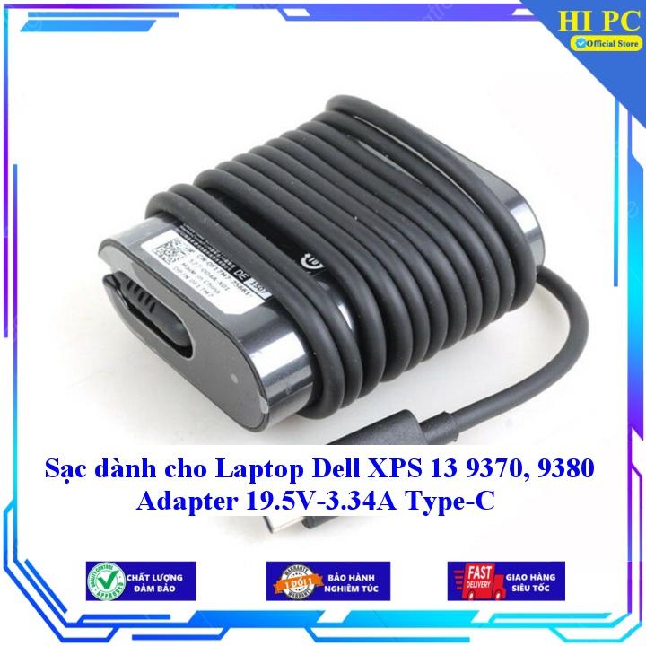 Sạc dành cho Laptop Dell XPS 13 9370 9380 Adapter 19.5V-3.34A Type-C - Kèm Dây nguồn - Hàng Nhập Khẩu