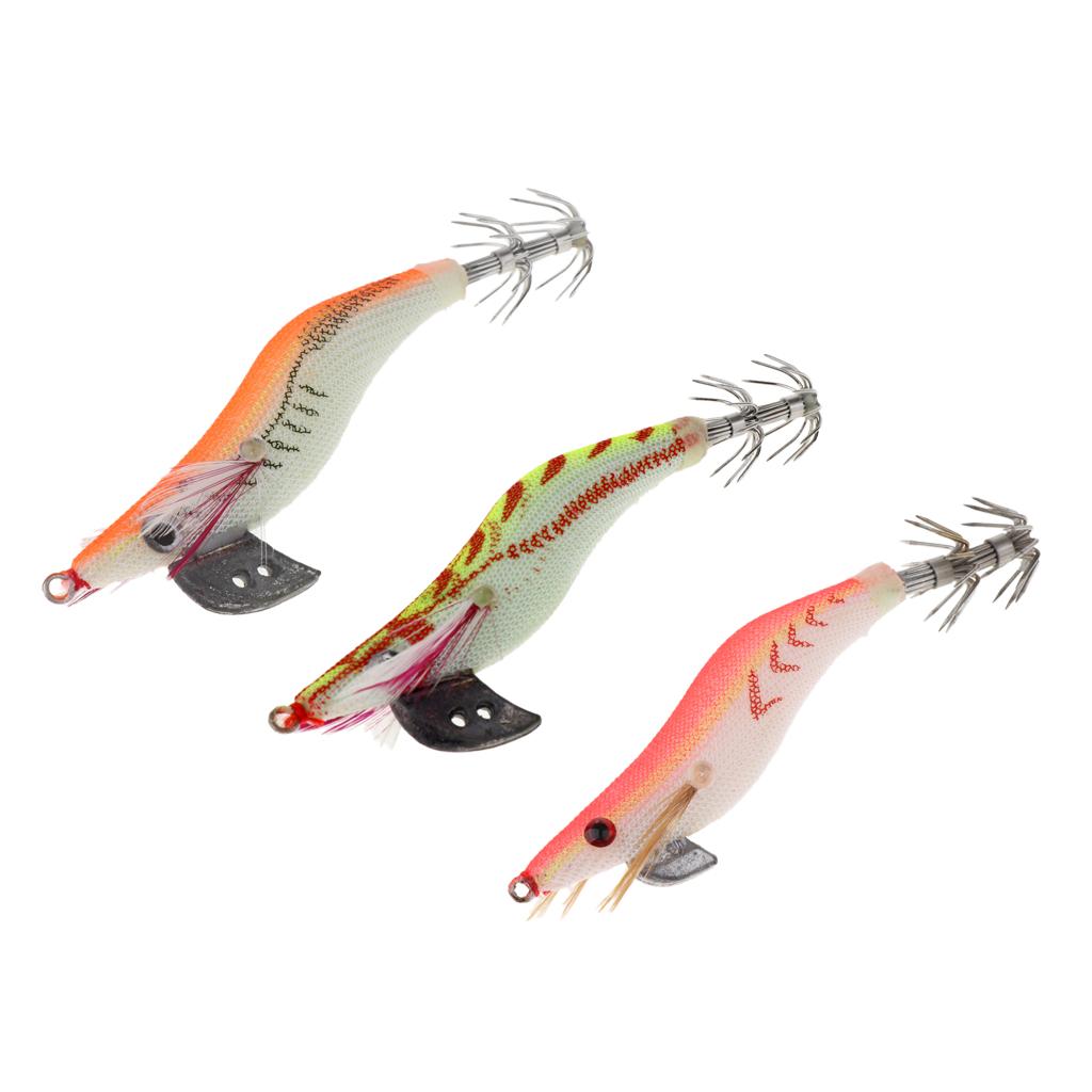 Squid Jigs Fishing Lures Artificial Hard Jig Baits Wood Shrimp Octopus Lure